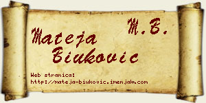Mateja Biuković vizit kartica